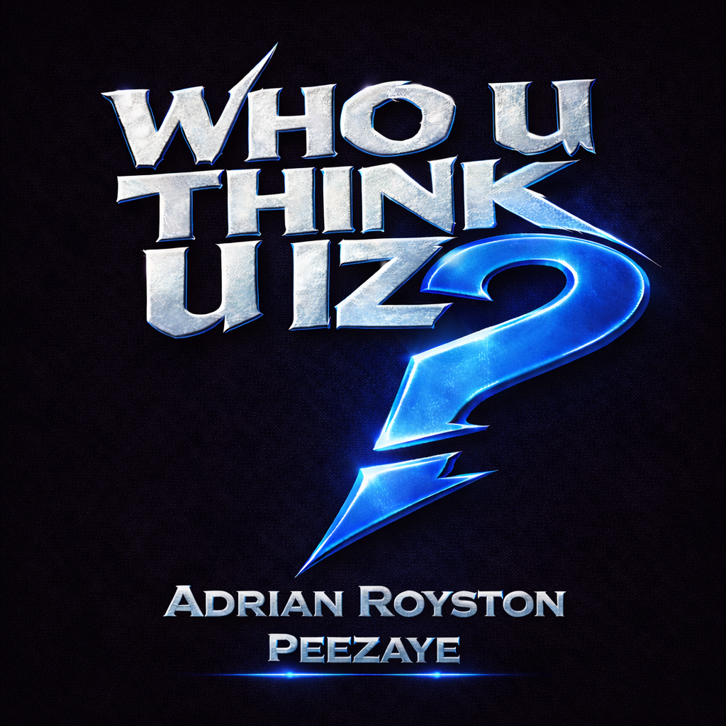 Cover artwork for “who u think u iz?” by Adrian Royston featuring Peezaye